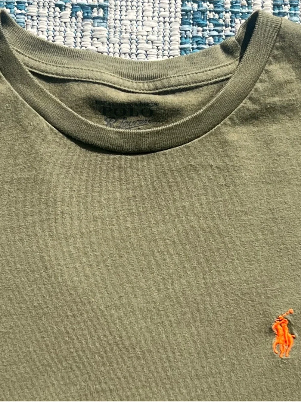 Men's Polo Ralph Lauren Tee | Olive Green Cotton Short Sleeve Shirt | Sz M
